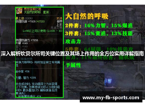 深入解析坎贝尔所司关键位置及其场上作用的全方位实用详解指南 深入解析坎贝尔所司关键位置及其场上作用的全方位实用详解指南